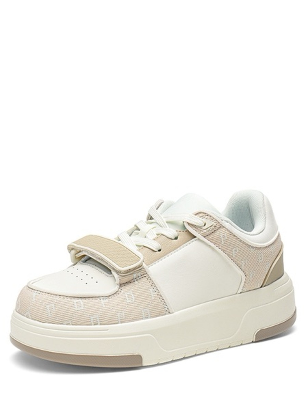 Dream Pairs Beige, pink and White Platform Athletic Sneaker